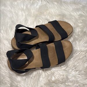 Report Black Wedged Sandals